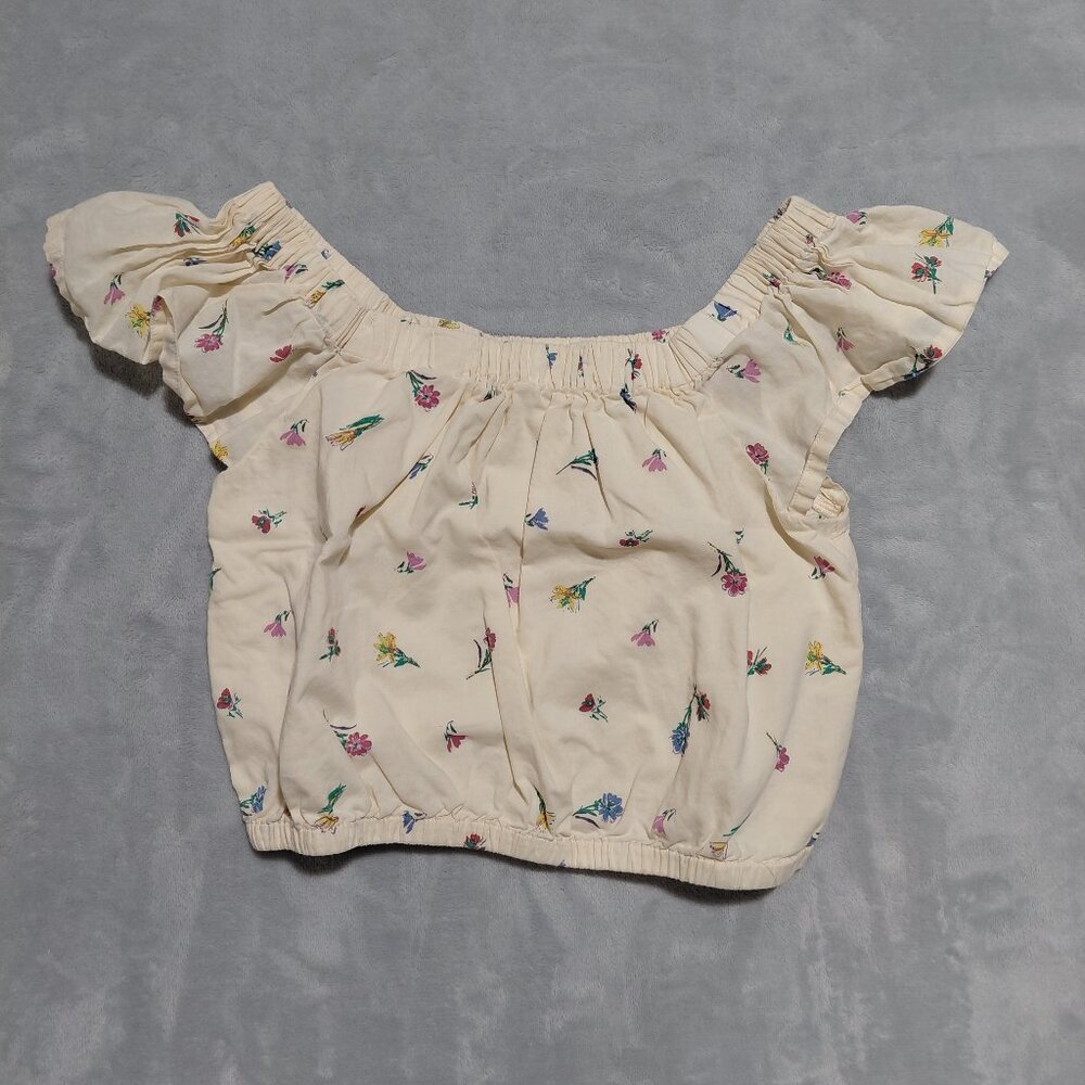 Gap Kids Yellow Mini Floral Flutter Top Elastic Neck & Waist Sz XL (12)